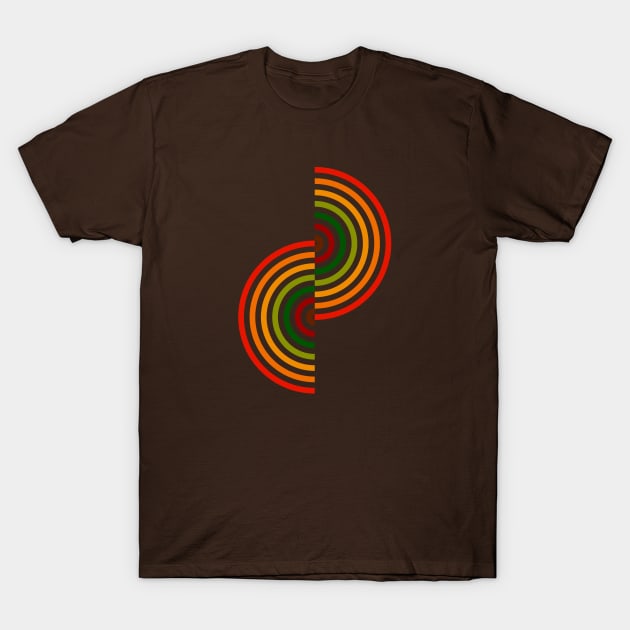 Groovy Waves - Red Green Color Scheme T-Shirt by VrijFormaat